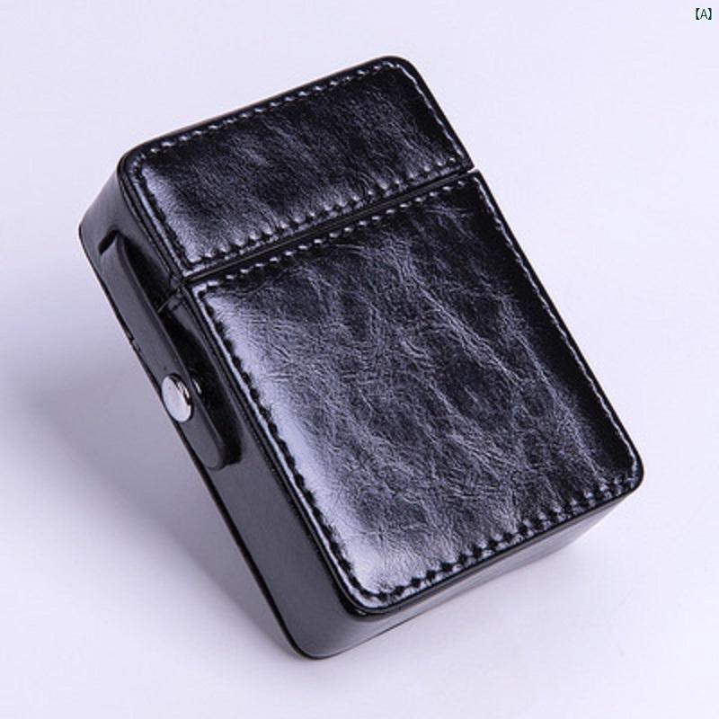 タバコグッズ　タバコ用品　かっこいい　大人 CIGARLOONG レザー タバコ ボックス 機内 持ち込み フリップカバー 便利 レトロ ポータブル