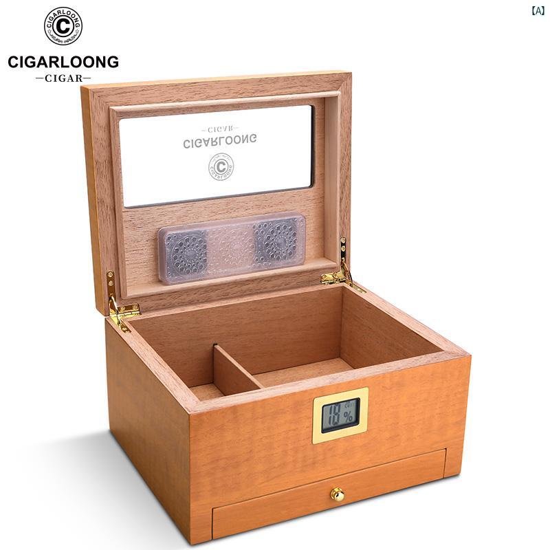 タバコグッズ　タバコ用品　かっこいい　大人 CIGARLOONG シガー ヒュミドール キューバ 産 メロー シダーウッド ヒュミドール大容量 二層 CLA 21 AW 2