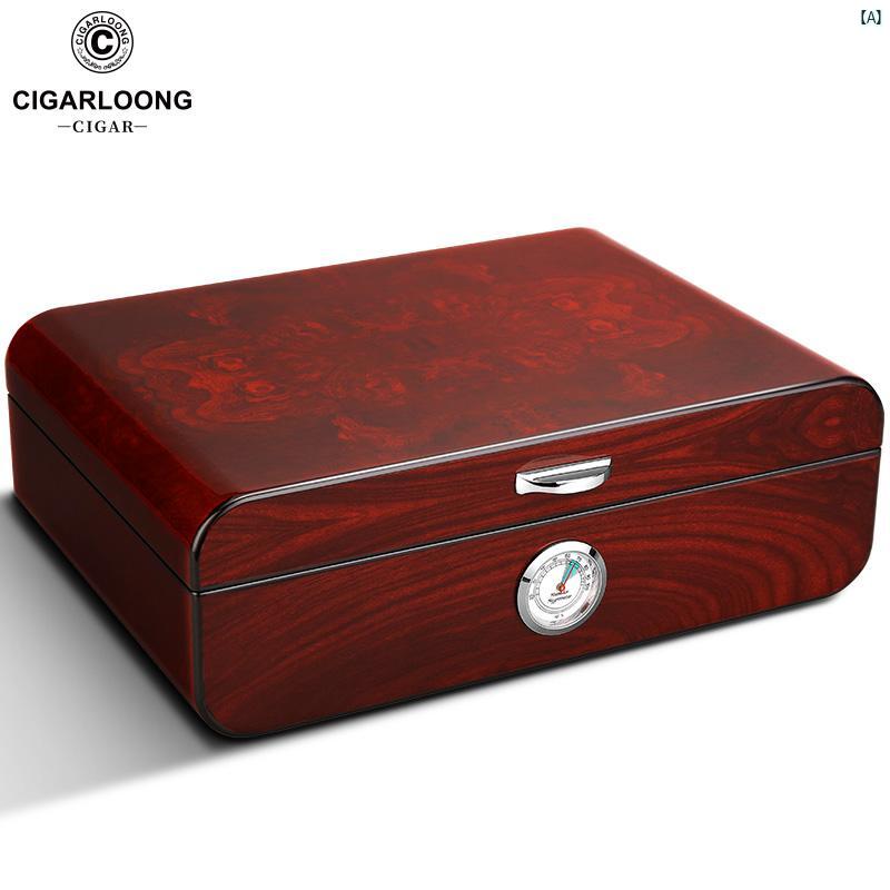 タバコグッズ　タバコ用品　かっこいい　大人 CIGARLOONG シガーボックス シガー ヒュミドール 杉 材大容量 プロ ソリッド ウッド