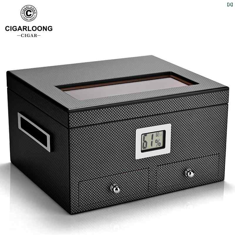 タバコグッズ　タバコ用品　かっこいい　大人 CIGARLOONG シガーボックス 杉 材 ヒュミドール大容量 収納 密閉 二重層 CLA 21 HS 1