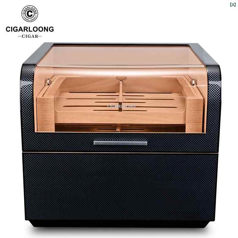 タバコグッズ　タバコ用品　かっこいい　大人 CIGARLOONG シガーボックス 三層 ヒュミドール 杉 材大容量 収納 タバコ ボックス CLA 21 FC 1