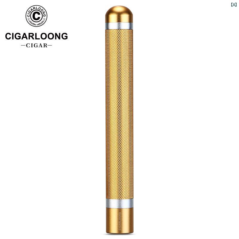 タバコグッズ　タバコ用品　かっこいい　大人 CIGARLOONG シガー チューブ ステンレス スチール スリーインワン ヒュミドール ポータブル CLI 21 CY 1