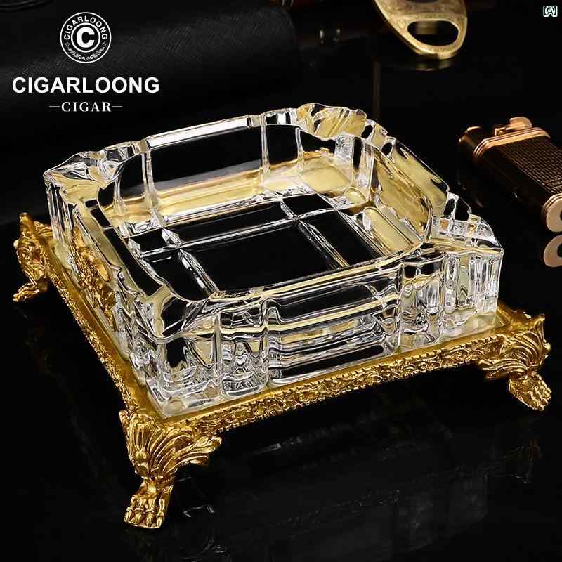 タバコグッズ　タバコ用品　かっこいい　大人 CIGARLONG シガー 灰皿 オーストリア製 クリスタル 象嵌 銅 ヨーロピアン CLG 21 CY 5
