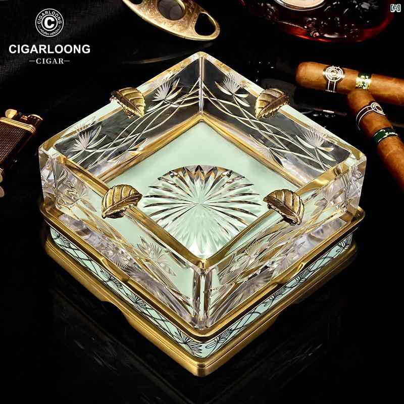 タバコグッズ　タバコ用品　かっこいい　大人 CIGARLOONG シガー 灰皿 オーストリア製 クリスタル 象嵌 銅 ヨーロピアン CLG 21 CAC 7