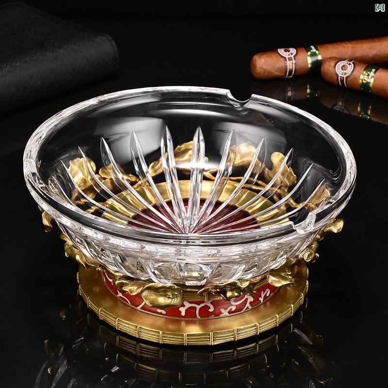 タバコグッズ　タバコ用品　かっこいい　大人 CIGARLOONG オーストリア製 クリスタル 象嵌 銅 葉巻 灰皿 CLG 21 CAC 2