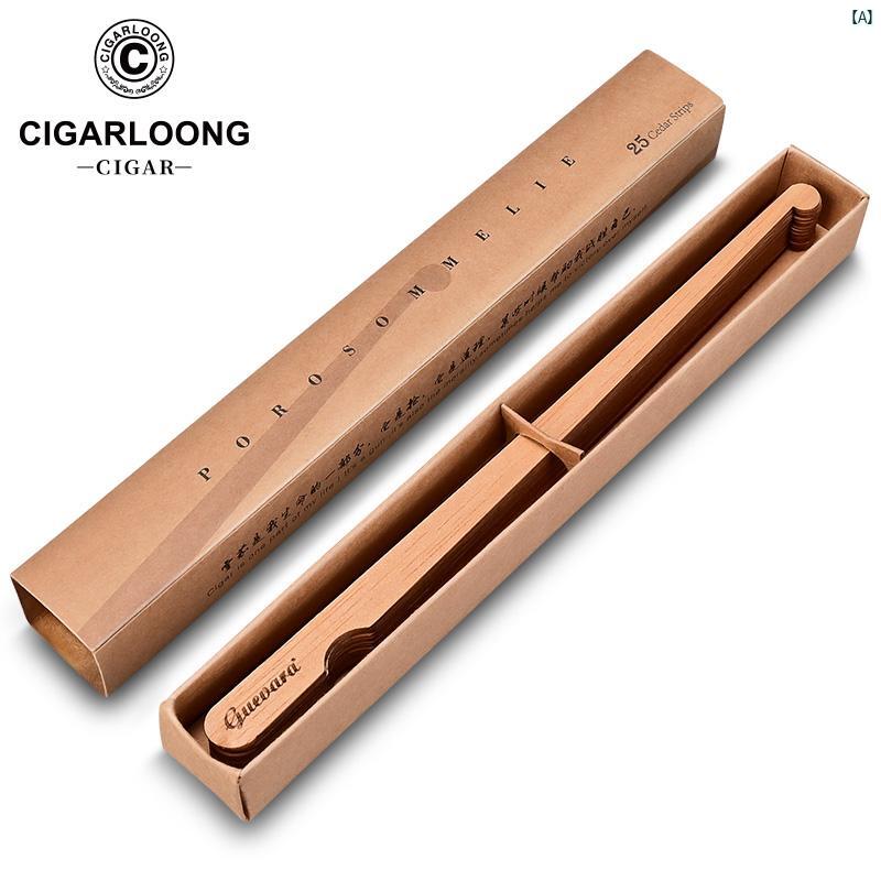 タバコグッズ　タバコ用品　かっこいい　大人 CIGARLOONG 葉巻 着火用 特製 シダーウッド ストリップ 25本 入 拡張 CLD 21 CB 1