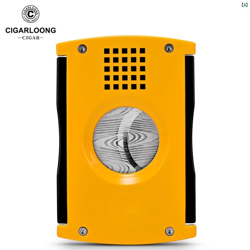 タバコグッズ　タバコ用品　かっこいい　大人 CIGARLOONG シガーカッター ドイツ製 ステンレス チェック柄 開閉 式 CLE 21 CB 4
