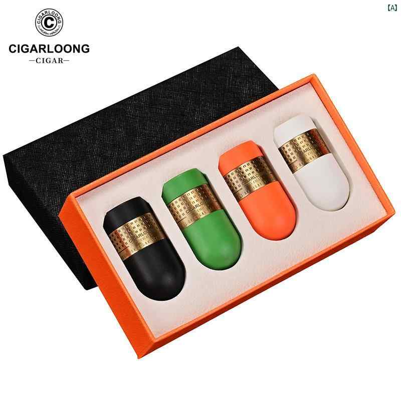 タバコグッズ　タバコ用品　かっこいい　大人 CIGARLOONG シガー ホルダー ゴルフ ラック大 径 スモーク スロット ギフト ボックス 包装