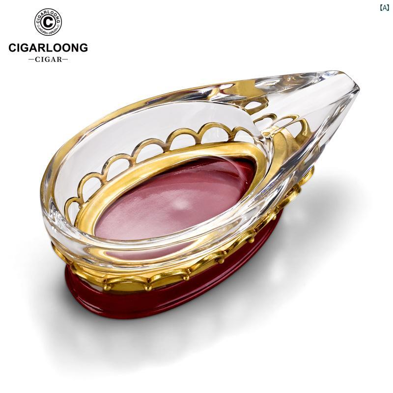 タバコグッズ　タバコ用品　かっこいい　大人 CIGARLOONG 葉巻 灰皿 ポータブル 創造的 装飾品大 直径 タバコ トラフ クリスタル 煙