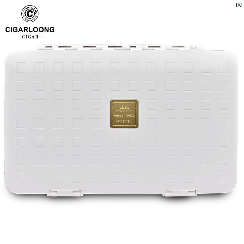 タバコグッズ　タバコ用品　かっこいい　大人 CIGARLOONG シガー ヒュミドール エイジング ボックス LDPE 素材 ポータブル 軽量 保湿 杉 木箱 JF 195