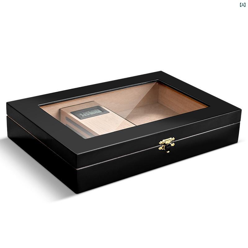 タバコグッズ　タバコ用品　かっこいい　大人 CIGARLOONG シガーボックス 保湿 杉 材 湿度 計 付き 加 湿 器 タバコ 箱 CLA 20 IH 2