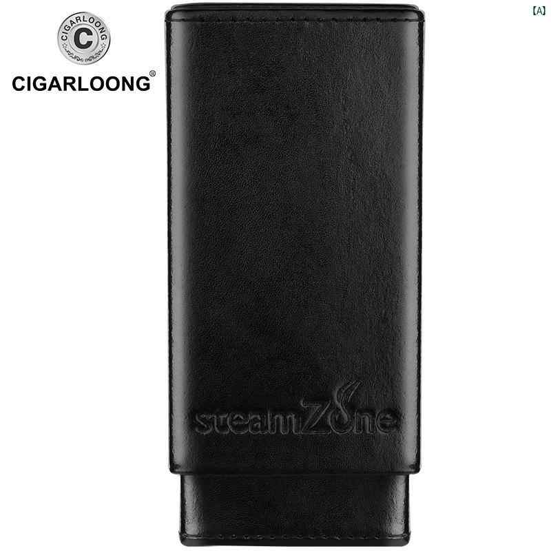 タバコグッズ　タバコ用品　かっこいい　大人 CIGARLOONG シガーセット ポータブル 3本 パック レザーケース シダーウッド ライナー GLH 20 GM 1