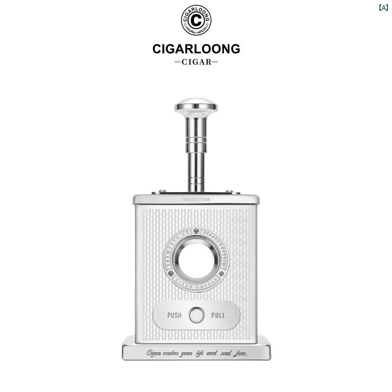 タバコグッズ　タバコ用品　かっこいい　大人 CIGARLOONG 卓上 高級 シガーカッター ステンレス製大 径 ギフト ボックス CL 040 a