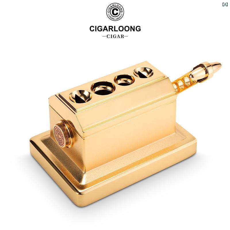 タバコグッズ　タバコ用品　かっこいい　大人 CIGARLOONG 卓上 シガーカッター ステンレス 刃 シャープ マルチ キャリバー 4 穴 CL 042