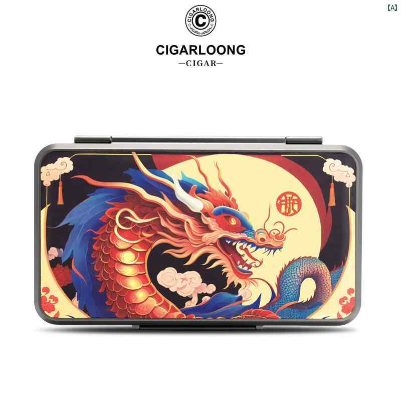 タバコグッズ　タバコ用品　かっこいい　大人 CIGARLOONG シガーボックス 薄型 アルミニウム ポータブル ファッション大容量 密閉 ヒュミドール CA 24 DAD