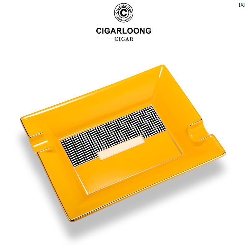 タバコグッズ　タバコ用品　かっこいい　大人 CIGARLOONG 葉巻 灰皿 亜鉛 合金 ベース 滑り止め セラミック 煙 CLG 24 B 3