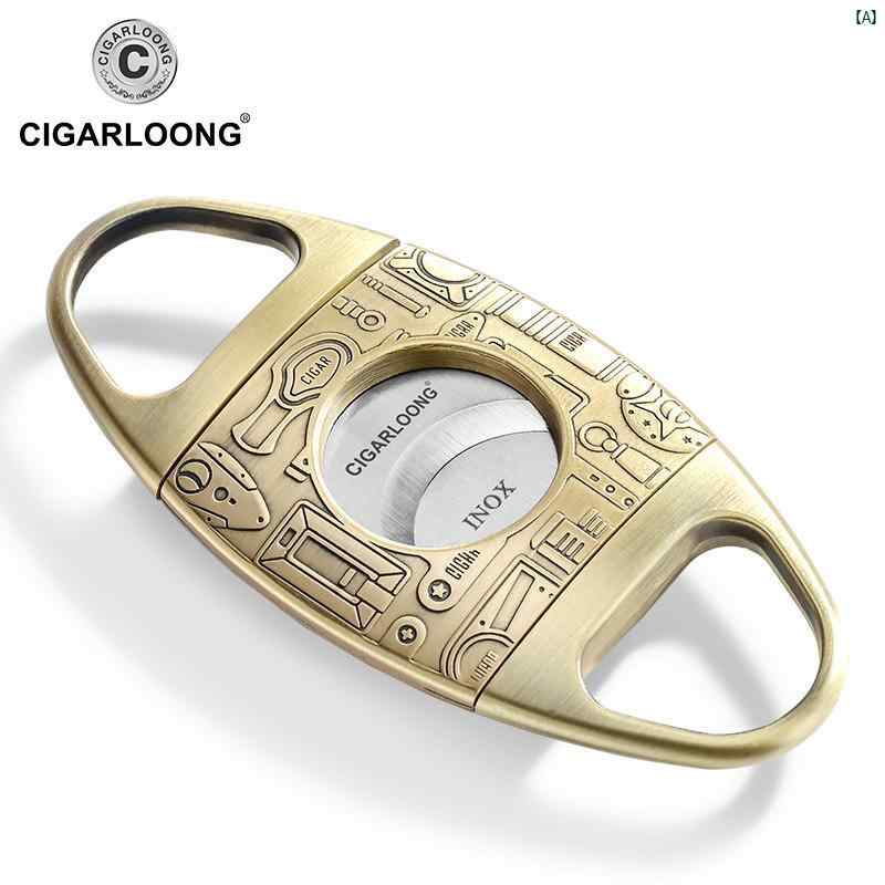 タバコグッズ　タバコ用品　かっこいい　大人 CIGARLOONG シガー ハサミ ステンレス製 ポータブル 開閉 シャープ ギフト ボックス JFJ 21