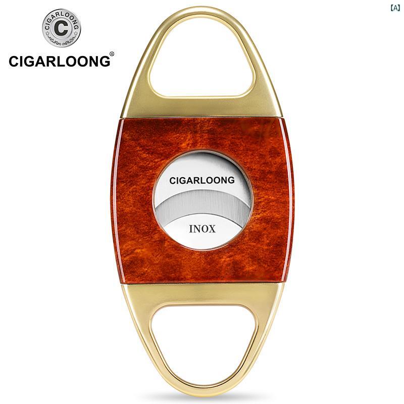 タバコグッズ　タバコ用品　かっこいい　大人 CIGARLOONG シガーカッター ステンレス 鋭い 刃 旅行 ポータブル ギフト ボックス