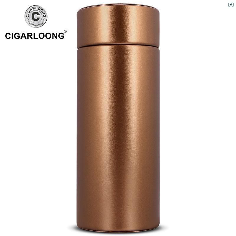タバコグッズ　タバコ用品　かっこいい　大人 CIGARLOONG シガー チューブ 密封 保湿 トラベル ポータブル ヒュミドール 加 湿 器 付き