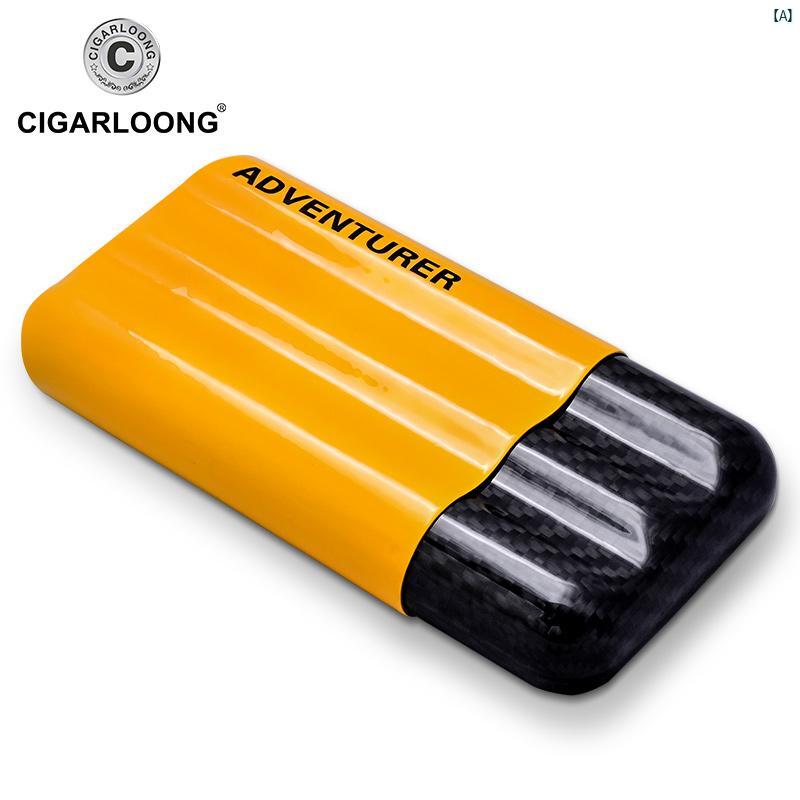 タバコグッズ　タバコ用品　かっこいい　大人 CIGARLOONG シガー モイスチャライザー チューブ カー ボン ファイバー トラベル ポータブル 3 パック 葉巻 喫煙 セット ギフト ボックス