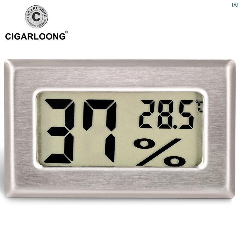 タバコグッズ　タバコ用品　かっこいい　大人 CIGARLOONG ミニ ポータブル シガー 湿度 計 シガーボックス 温度 電子