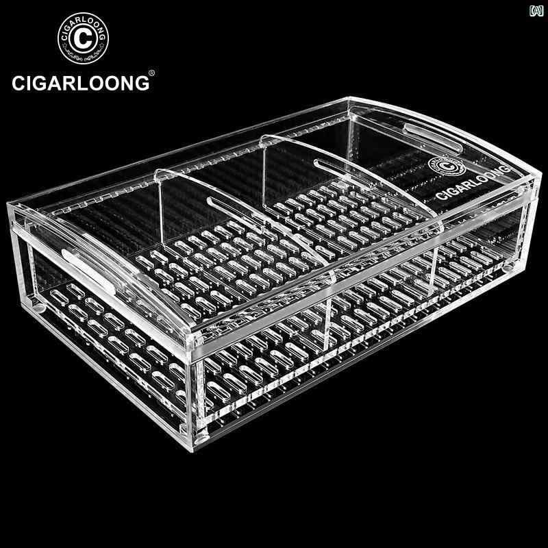 タバコグッズ　タバコ用品　かっこいい　大人 CIGARLOONG シガーボックス アクリル シガー ヒュミドール バッグ プロ メンテナンス