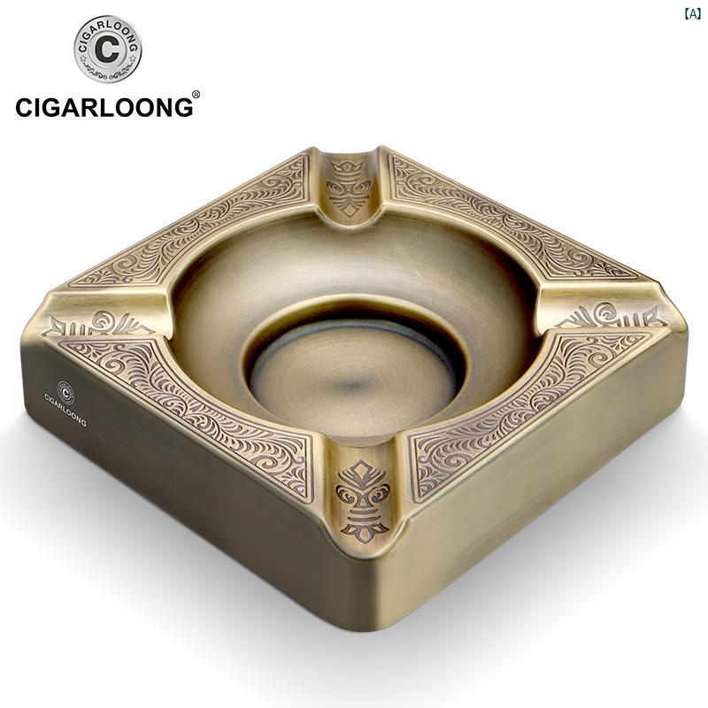 タバコグッズ　タバコ用品　かっこいい　大人 CIGARLOONG 葉巻 灰皿 ポータブル 金属 煙 キューバ 喫煙 アクセサリー