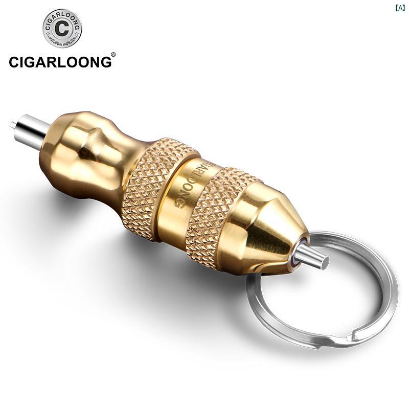 タバコグッズ　タバコ用品　かっこいい　大人 CIGARLOONG シガー ドリル ステンレス シガーカッター ポータブル ホール オープナー シャープ 葉巻 ハサミ