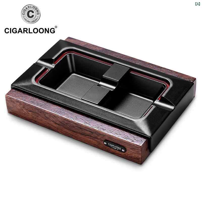 タバコグッズ　タバコ用品　かっこいい　大人 CIGARLOONG シガー 灰皿家 装飾 装飾品 木製 煙 灰皿