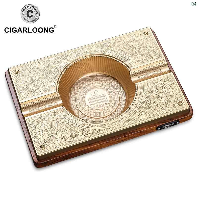 タバコグッズ　タバコ用品　かっこいい　大人 CIGARLOONG シガー 灰皿 メル バウ 無垢材大 口径 煙 タンク 装飾