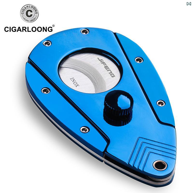 タバコグッズ　タバコ用品　かっこいい　大人 CIGARLOONG シガーカッター ステンレス 旅行 ポータブル ギフト ボックス 包装 CLJZ 1