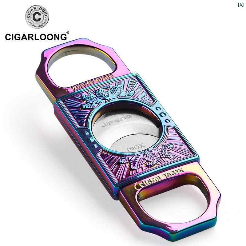 タバコグッズ　タバコ用品　かっこいい　大人 CIGARLOONG シガー さみ ステンレス 刃 彫刻 カラフル 葉巻 ギフト ボックス CLJ 52