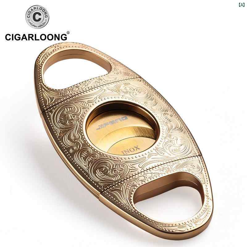 タバコグッズ　タバコ用品　かっこいい　大人 CIGARLOONG シガー ハサミ ステンレス製 両刃 シガーカッター カラフル パッケージ CLJ 06