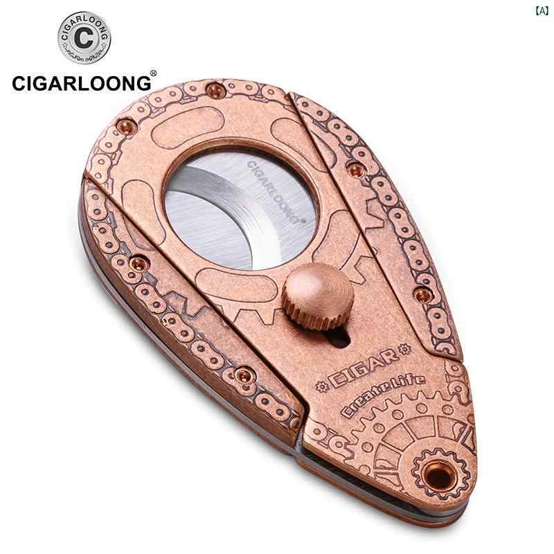 タバコグッズ　タバコ用品　かっこいい　大人 CIGARLOONG シガー さみ ステンレス 旅行 ポータブル 鋭い 刃 葉巻 カッター