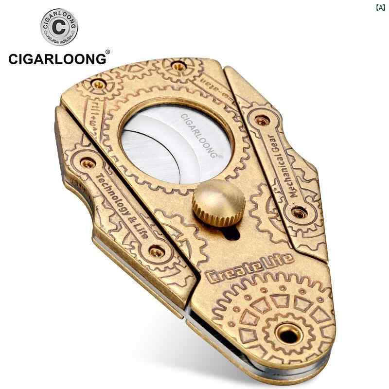タバコグッズ　タバコ用品　かっこいい　大人 CIGARLOONG シガー さみ ステンレス シャープ シガーカッター 携帯用 おしゃれ ハサミ