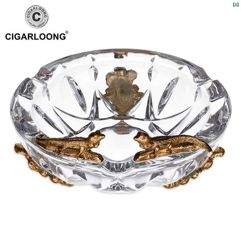 タバコグッズ　タバコ用品　かっこいい　大人 CIGARLOONG シガー 灰皿 ファッション クリスタル ブロンズ 彫刻 ホーム リビング ルーム 装飾品