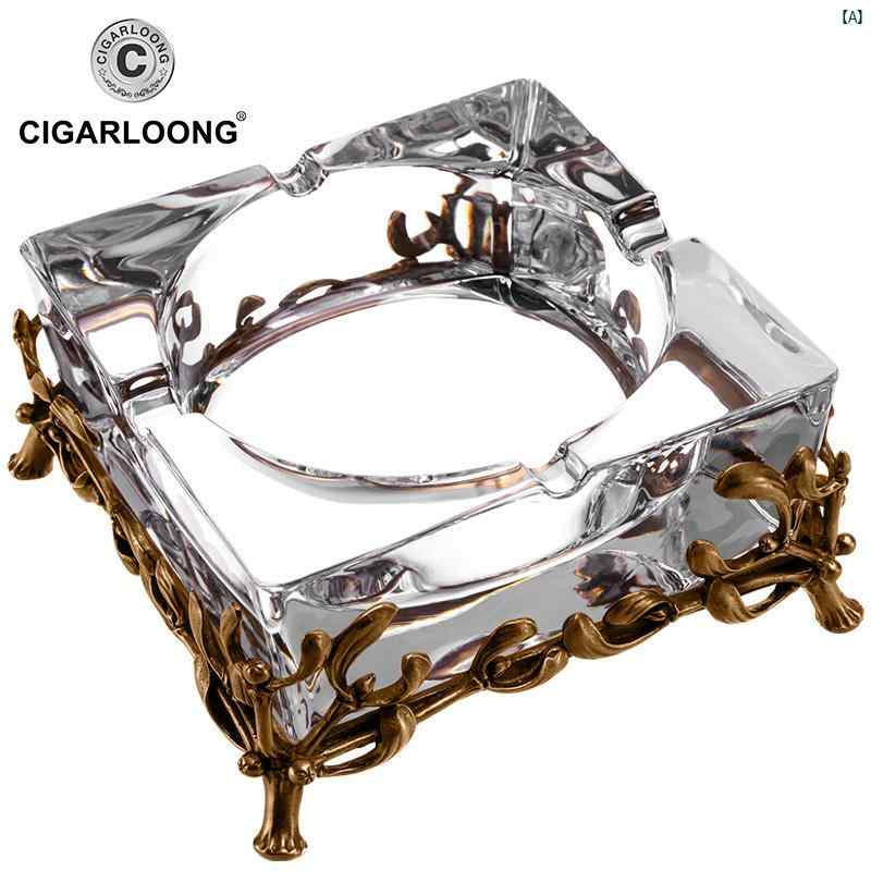 タバコグッズ　タバコ用品　かっこいい　大人 CIGARLOONG シガー 灰皿 オーストリア クリスタル ブロンズ 彫刻 CE 4304