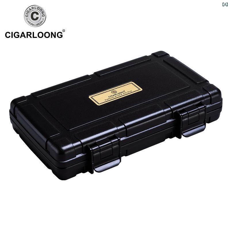 タバコグッズ　タバコ用品　かっこいい　大人 CIGARLOONG シガーボックス ポータブル 加 湿 器 旅行用 シガー ヒュミドール 5個 パック