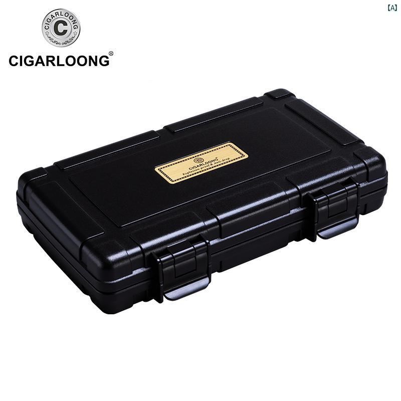 タバコグッズ　タバコ用品　かっこいい　大人 CIGARLOONG シガーボックス シガー トラベル ポータブル 加 湿 アルコール ボックス 4 パック