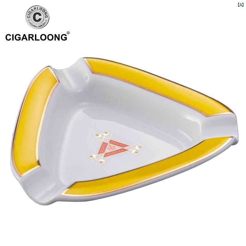 タバコグッズ　タバコ用品　かっこいい　大人 CIGARLOONG 葉巻 灰皿 セラミック リビング ルーム 装飾 装飾品大 ファッション