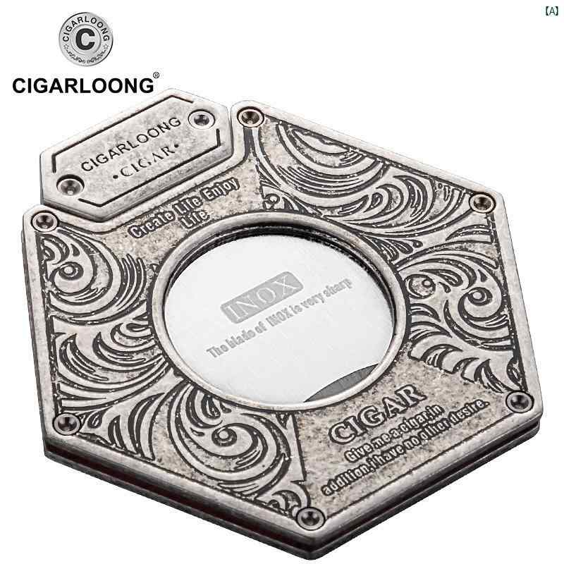 タバコグッズ　タバコ用品　かっこいい　大人 CIGARLOONG シガーカッター 鋭い 刃 ポータブル レトロ ギフト ボックス 包装 タバコ カッター
