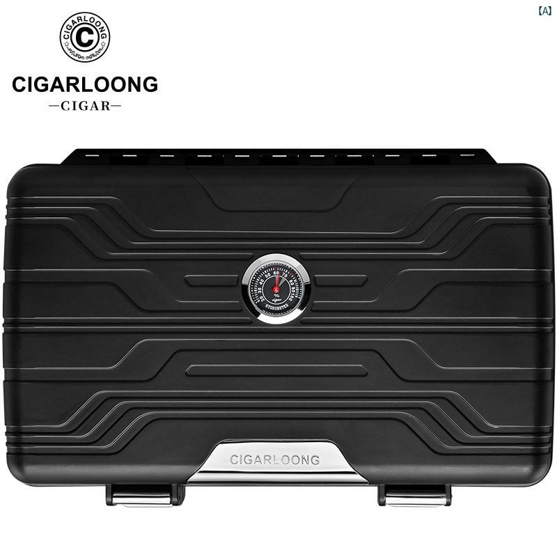 タバコグッズ　タバコ用品　かっこいい　大人 CIGARLOONG シガー ヒュミドール トラベル ポータブル 10 パック キャビネット タバコ ボックス