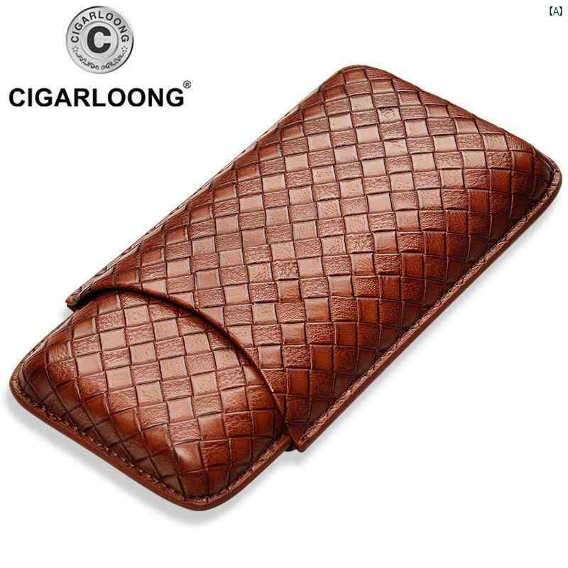 タバコグッズ　タバコ用品　かっこいい　大人 CIGARLOONG シガー ヒュミドール トラベル ポータブル カバー 3 パック