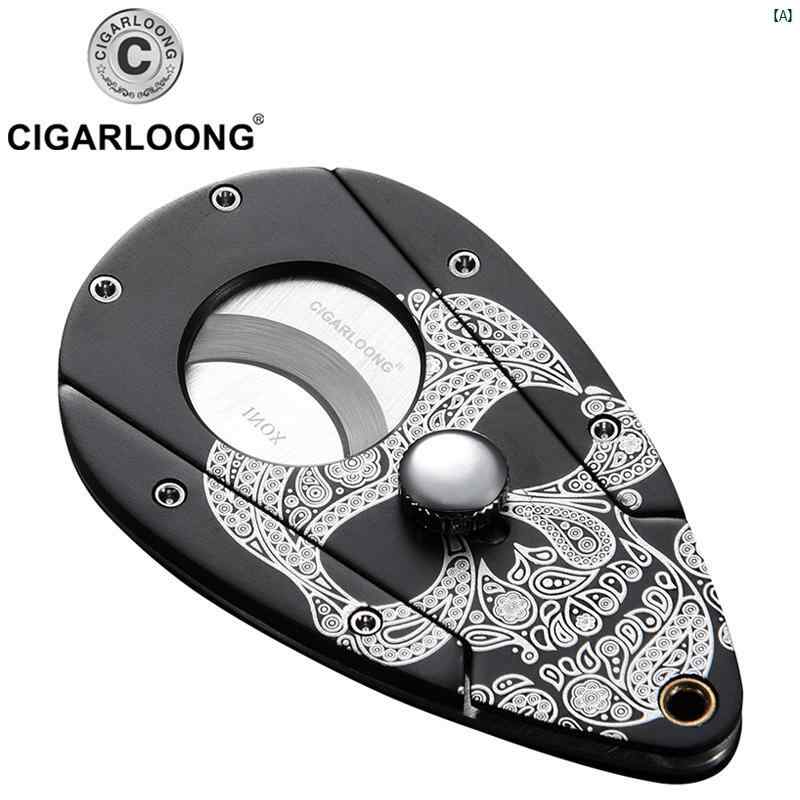 タバコグッズ　タバコ用品　かっこいい　大人 CIGARLOONG シガー さみ 金属 ステンレス 鋭い 刃 厚手