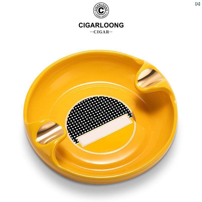 タバコグッズ　タバコ用品　かっこいい　大人 CIGARLOONG 葉巻 灰皿大 口径 煙 トラフ セラミック CLG 24 B 4