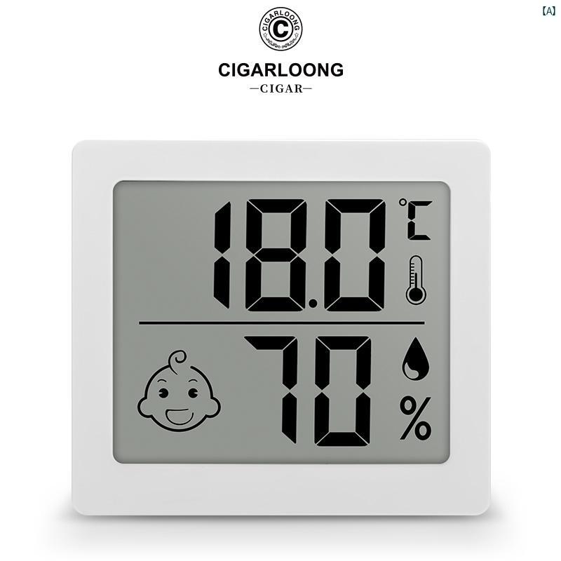 タバコグッズ　タバコ用品　かっこいい　大人 高 精度 ミニ 温度 計 温 湿度 屋内 家庭用 ベビー ルーム 壁掛け 葉巻