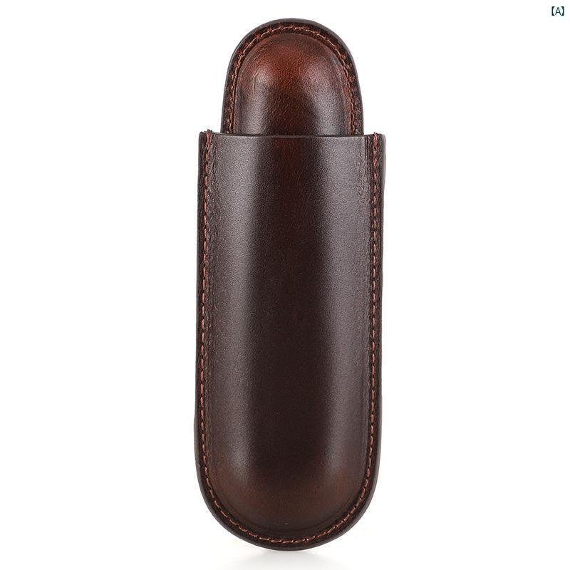 タバコグッズ　タバコ用品　かっこいい　大人 Solanum シガーセット 葉巻 喫煙 セット ポータブル シガーボックス レトロ 牛革 CH 24 CY 2