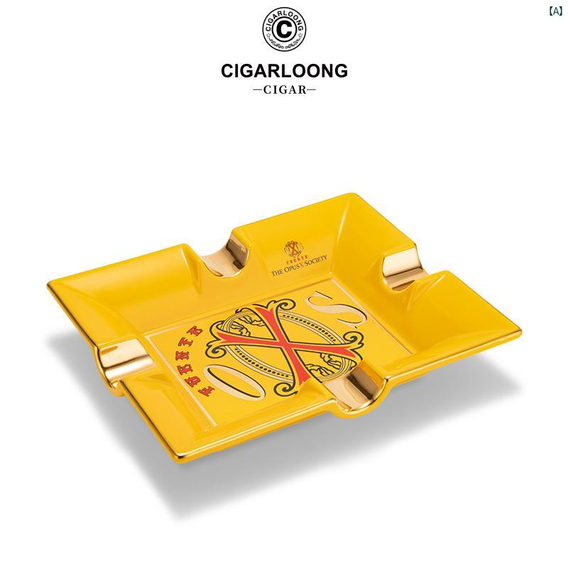 タバコグッズ　タバコ用品　かっこいい　大人 CIGARLOONG シガー 灰皿 マルチ キャリバー フルート セラミック 象嵌 銅 ヨーロピアン CLGJX 1