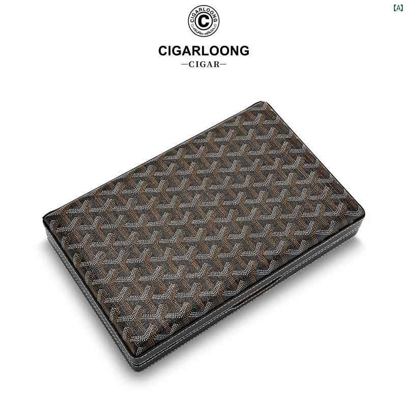 タバコグッズ　タバコ用品　かっこいい　大人 CIGARLOONG シガー ヒュミドール ポータブル 牛革 生地 杉 材 CLALR