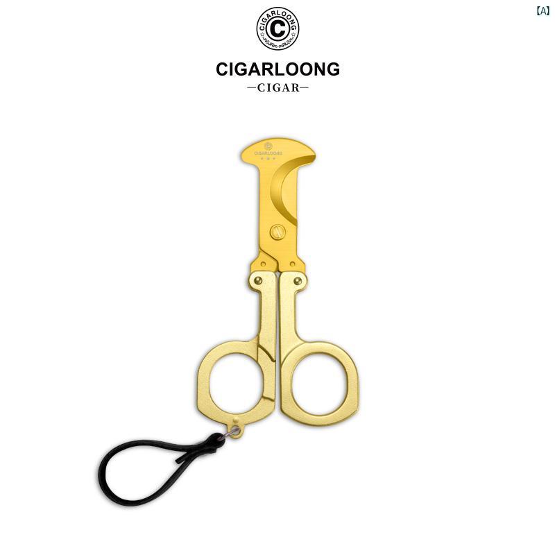 タバコグッズ　タバコ用品　かっこいい　大人 CIGARLOONG シガーカッター シャープ ステンレス製 両刃 スムース シガー カッター クラシック グリップ CLJ 70